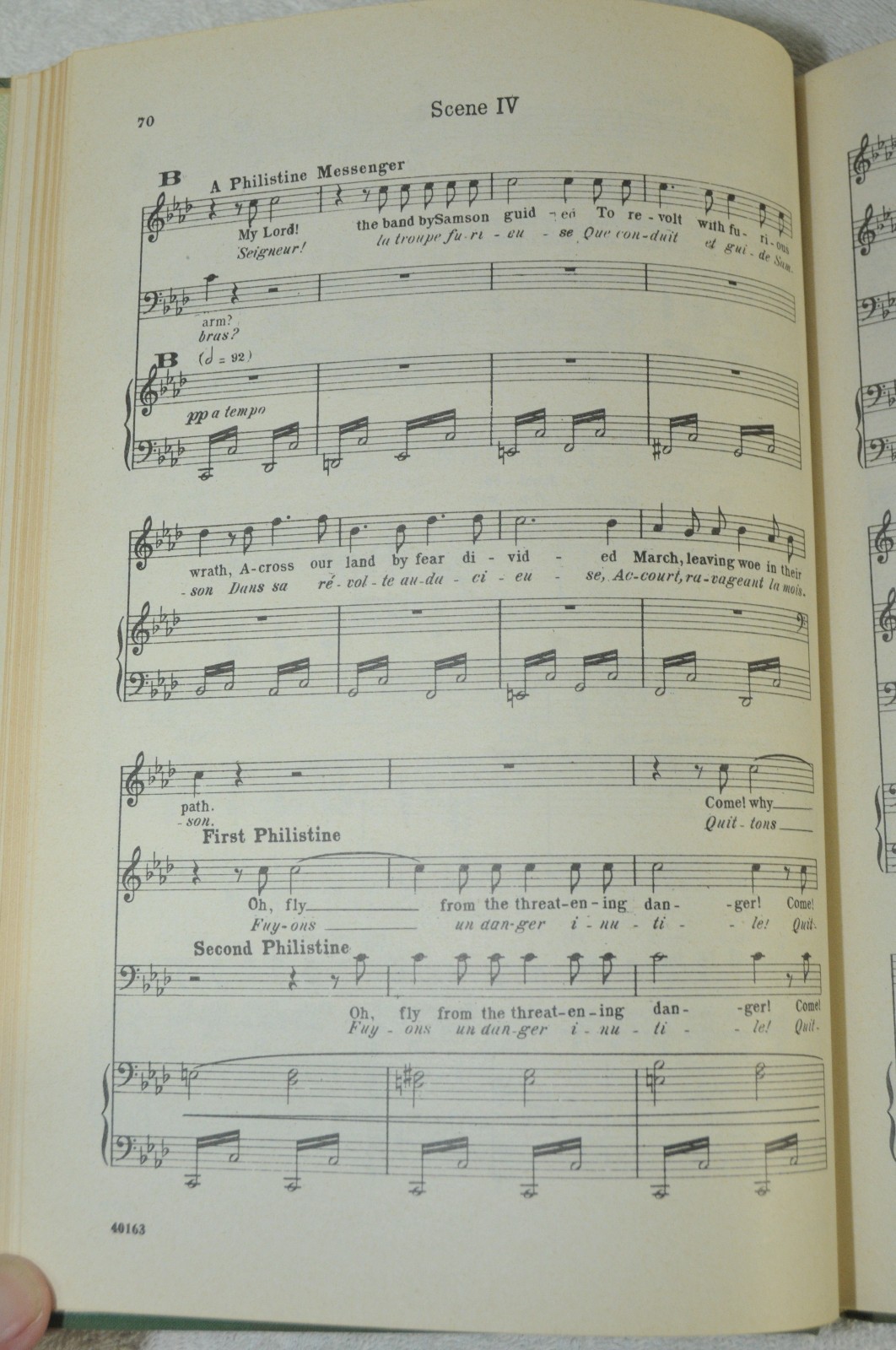 SAMSON AND DELILAH AN OPERA IN THREE ACTS VOCAL SCORE By Saint-Saens HC c1892