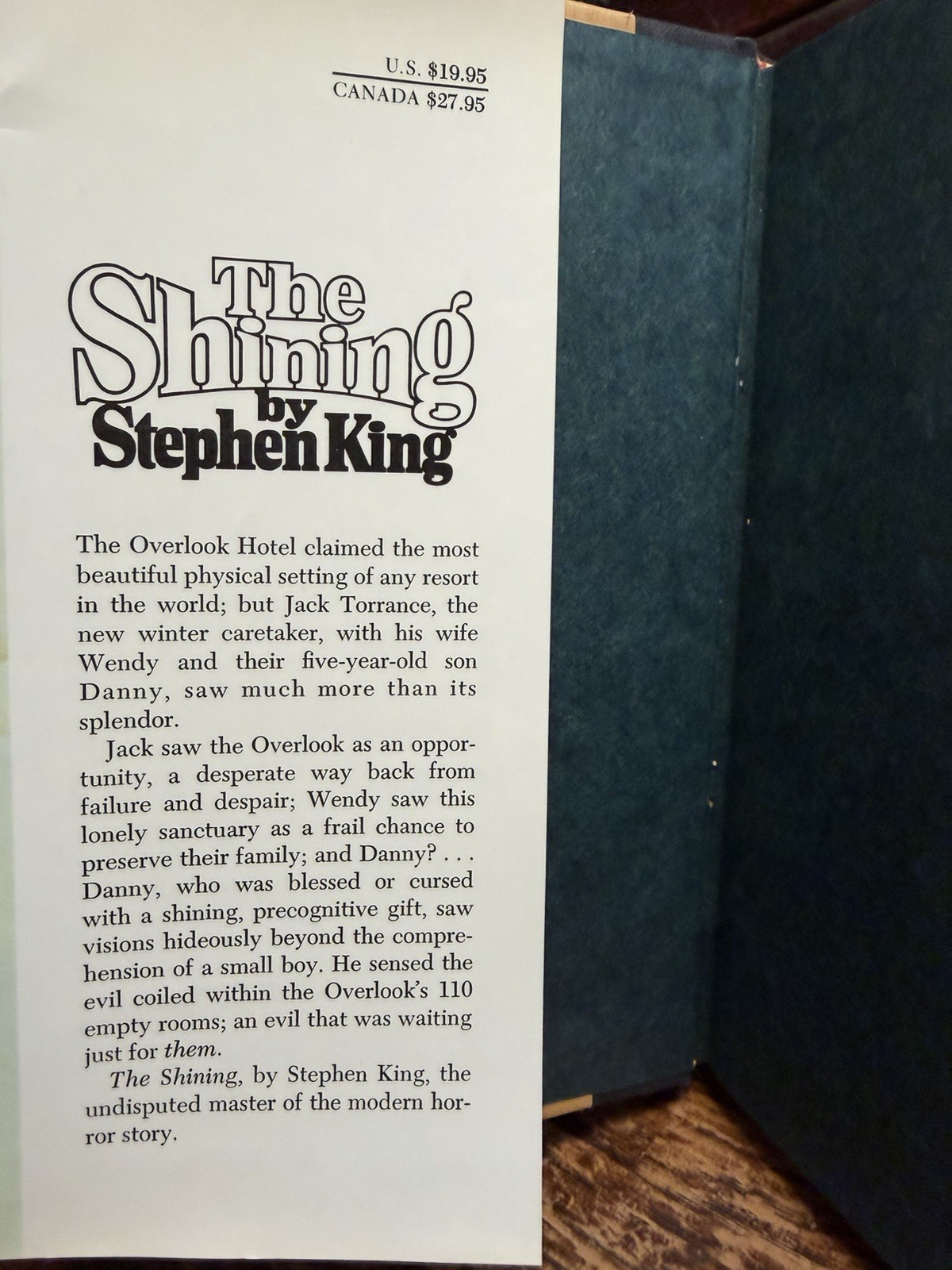 Stephen King The Shining 1977 First Edition Later Printing $19.95 Doubleday NM