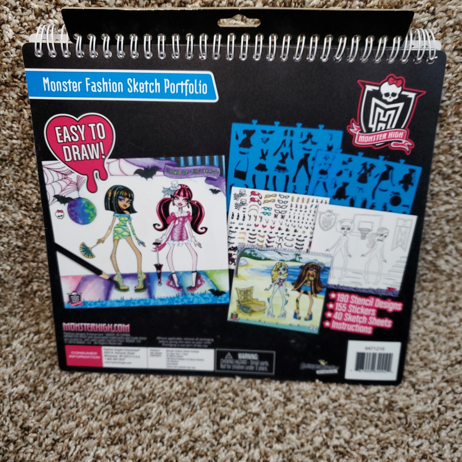 Monster High Monster Fashion Sketch Portfolio 34 Sketch Sheets Sticker Stencils