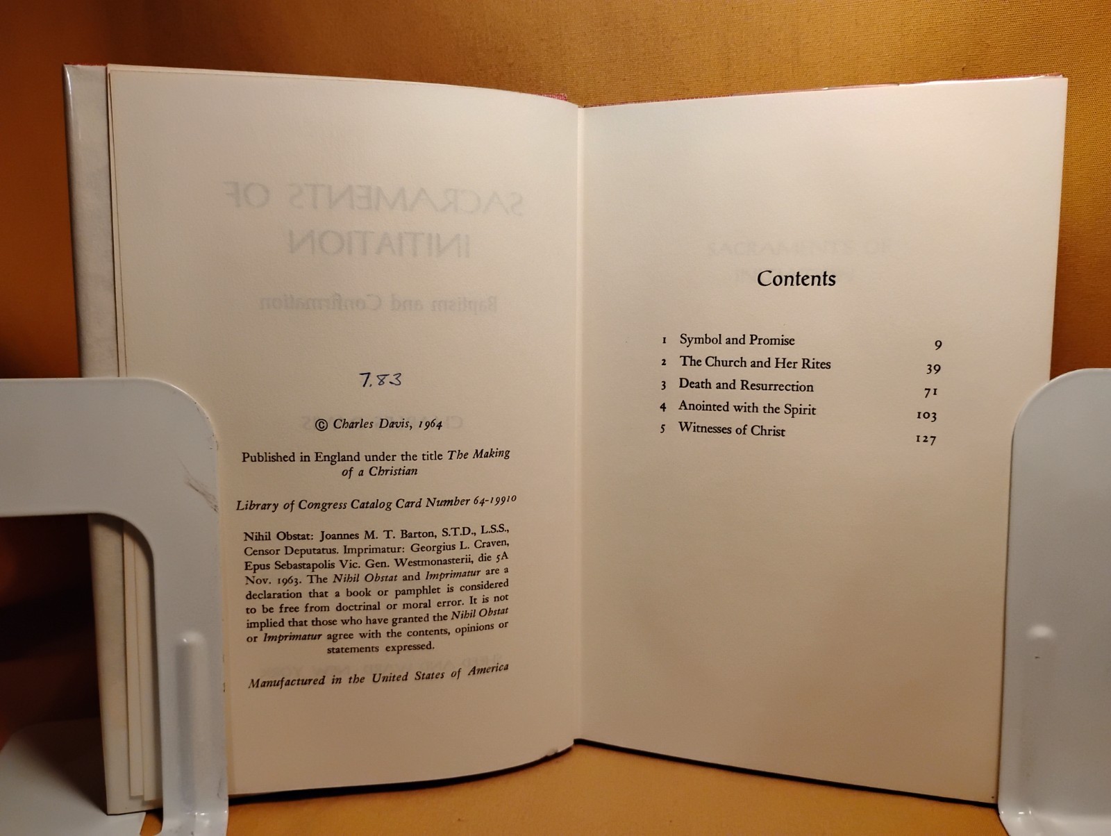 Catholic Sacraments Liturgy Davis, Deiss, Dalrymple 3 HCDJ book lot Church Cross
