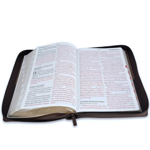 Biblia con Cierre Letra Super Gigante 19 puntos RV1960 imit piel cafe con indice