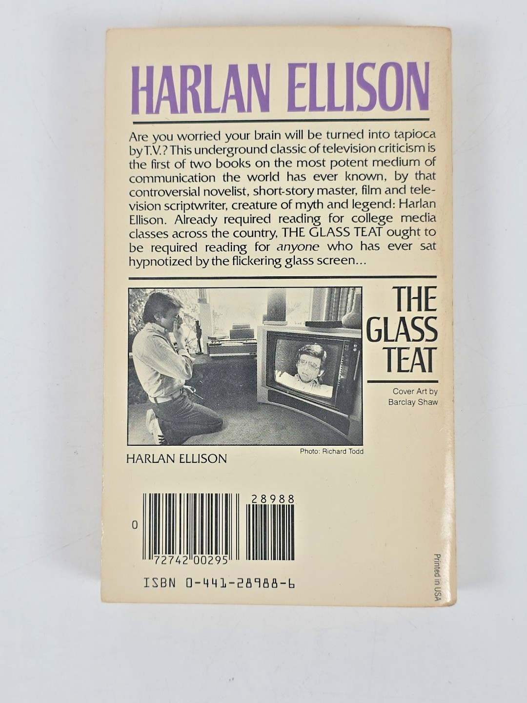 4 Harlan Ellison Lot ~ 1980s Paperbacks ~ Glass Teat, Spider Kiss, Wonder & More