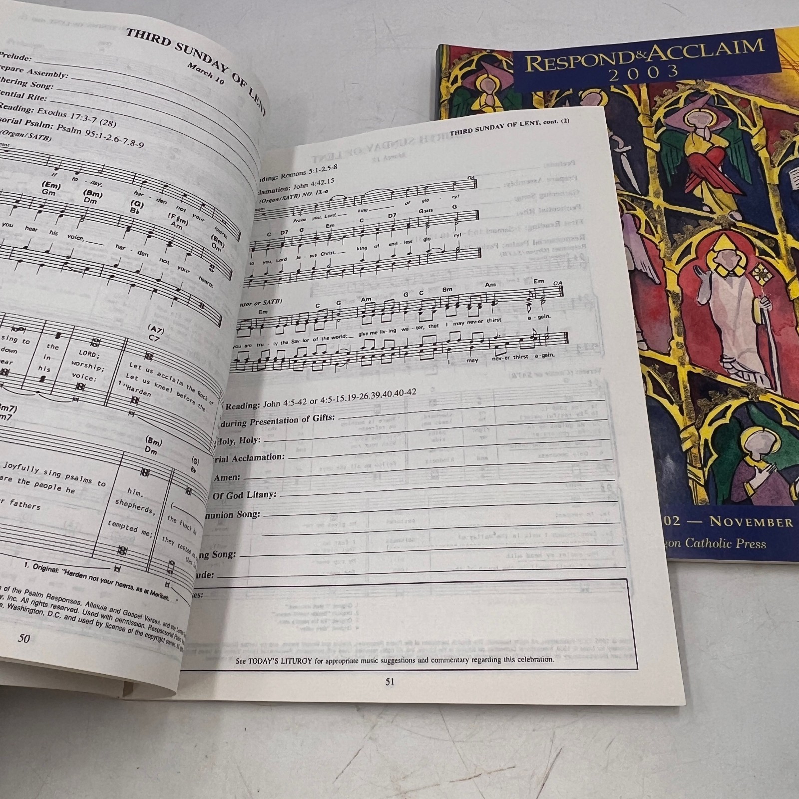 TWO VINTAGE OCP Respond & Acclaim 1996 2002 CATHOLIC LITURGY & HYMNS HYMNAL