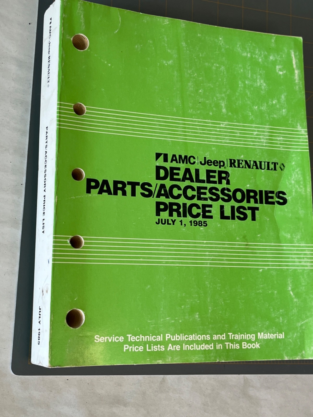 AMC Jeep Renault Parts Accessory Catalog Price list July 1985 SL
