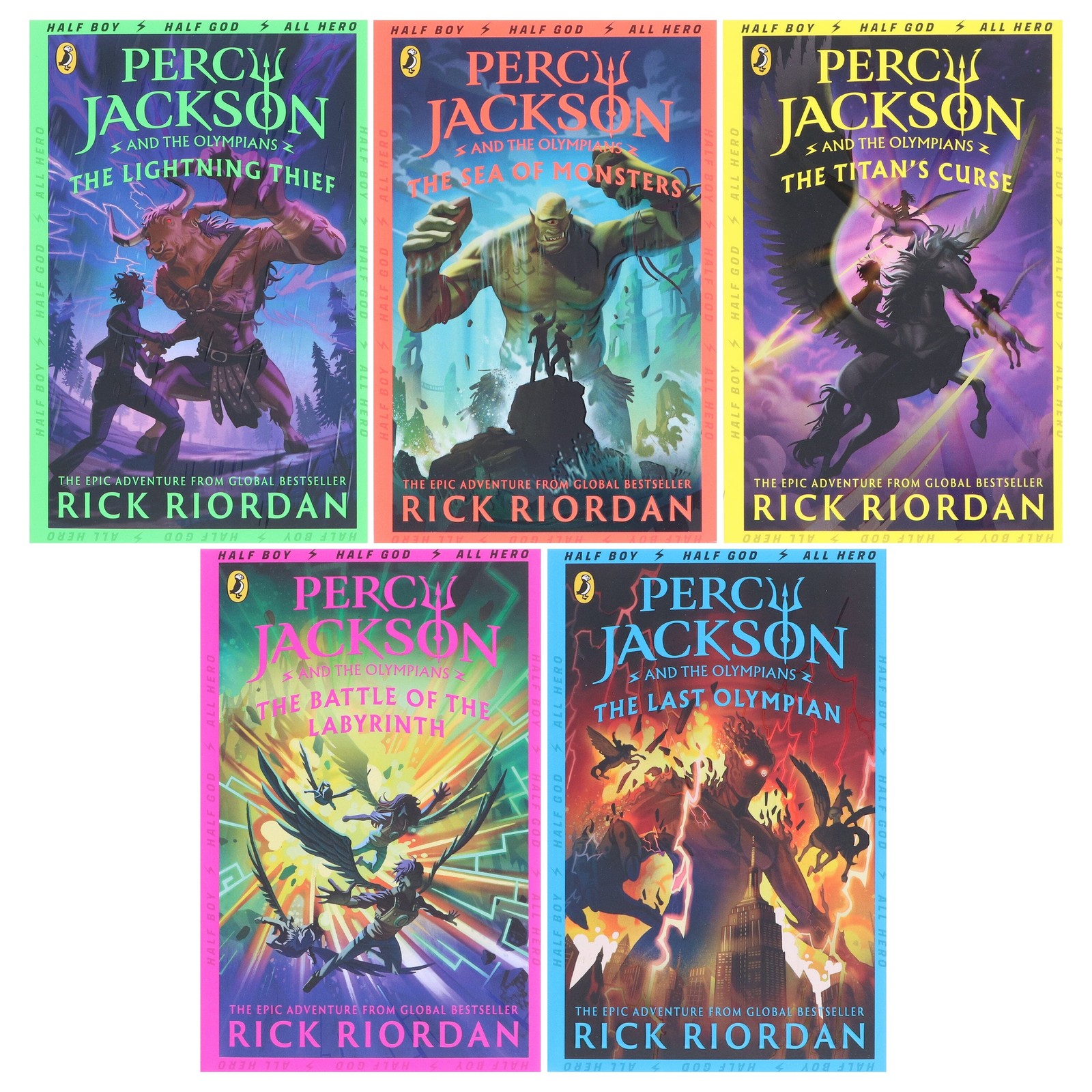 Percy Jackson And The Olympians Series By Rick Riordan 5 Books – Ages 9+ – PB