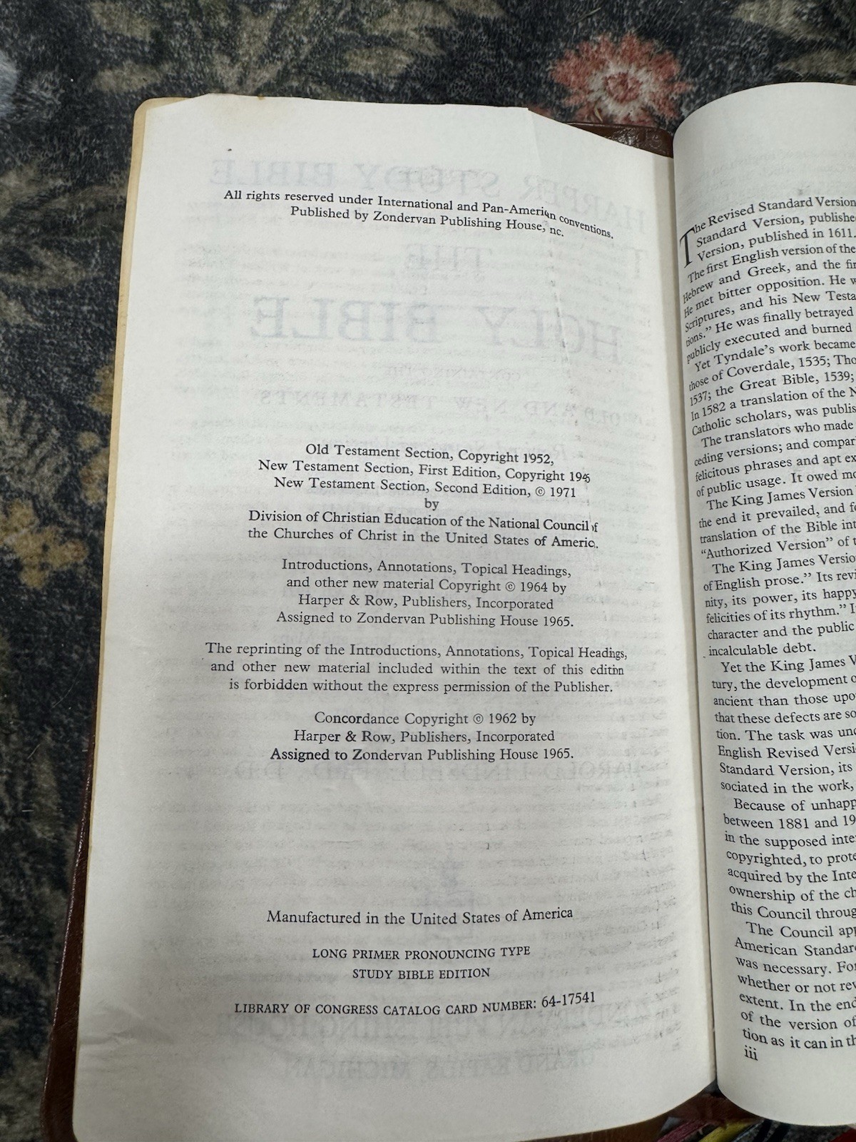 Harper Study Bible 1971 RSV Brown Cowhide Leather