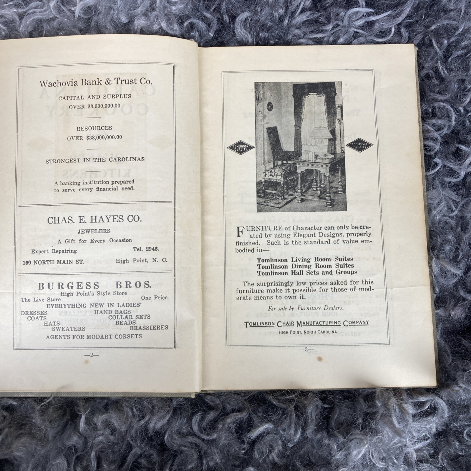 1924 Carolina Cookery from Quaker Kitchens, Inscription, collectors