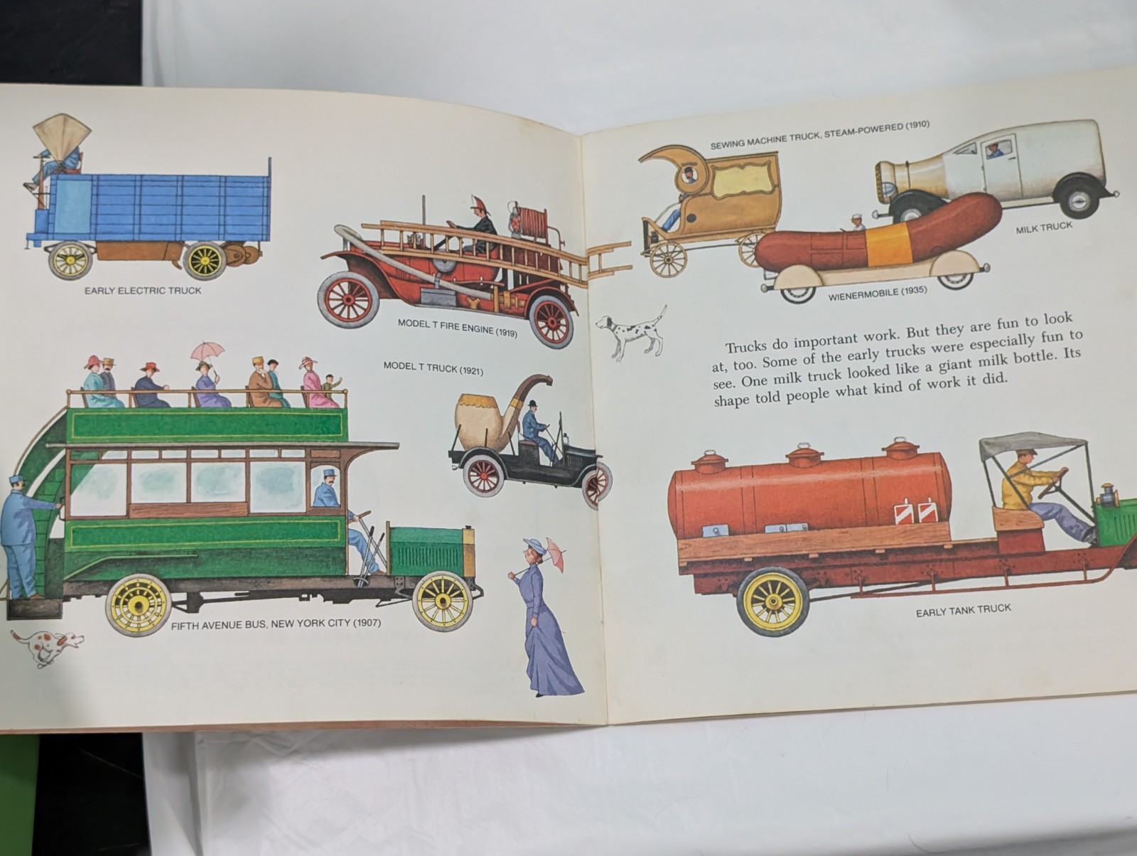 Vintage Children’s Book Lot (5) Trucks Trains Dinosaurs Cat McDs Xmas 1970s–1990