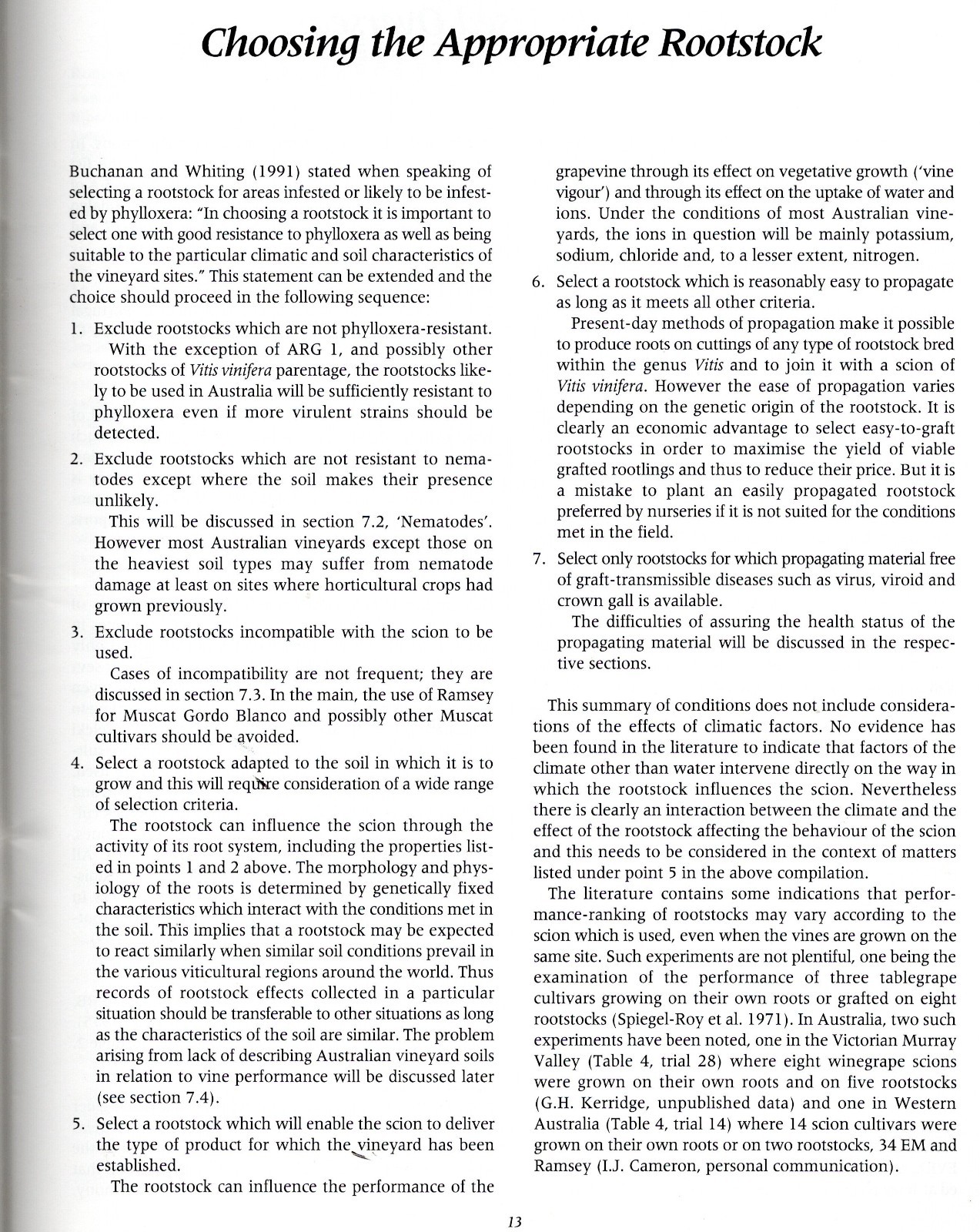 USING GRAPEVINE ROOTSTOCKS The AUSTRALIAN PERSPECTIVE Peter May Grapes. 62 pages
