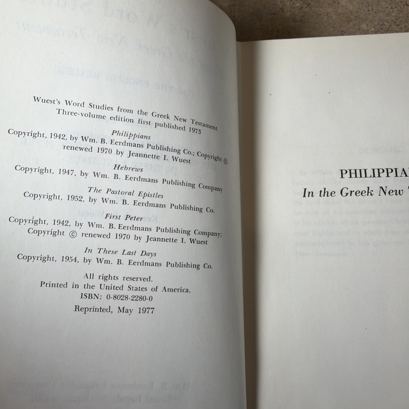 Word Studies in the Greek New Testament VOL 1-3 by Kenneth Wuest