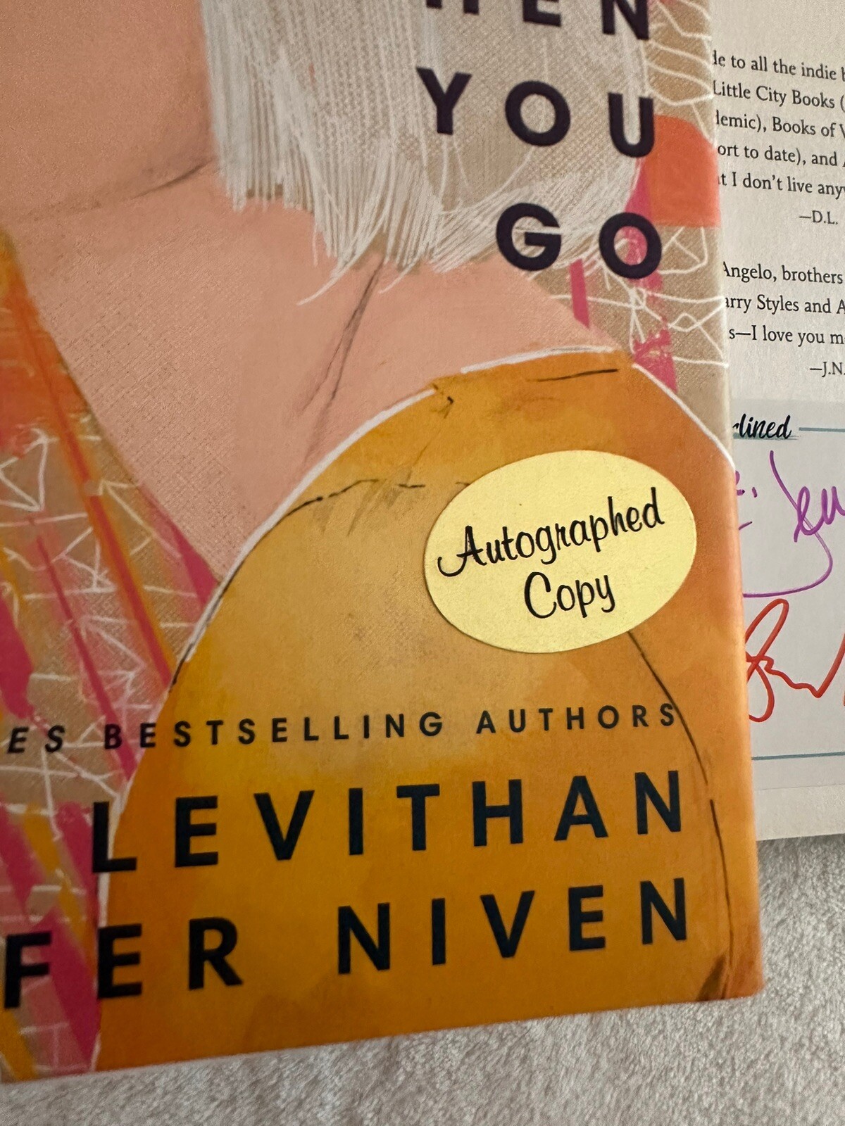 Signed 1st/1st Take Me with You When You Go Jennifer Niven and David Levithan