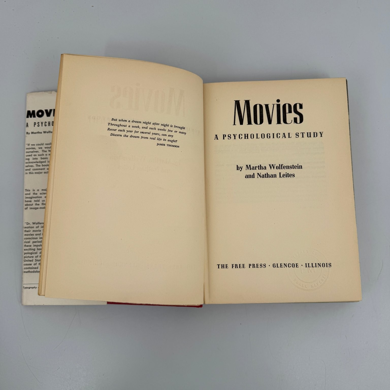 Movies A Psychological Study Wolfenstein Leites 1950 Vintage Free Press