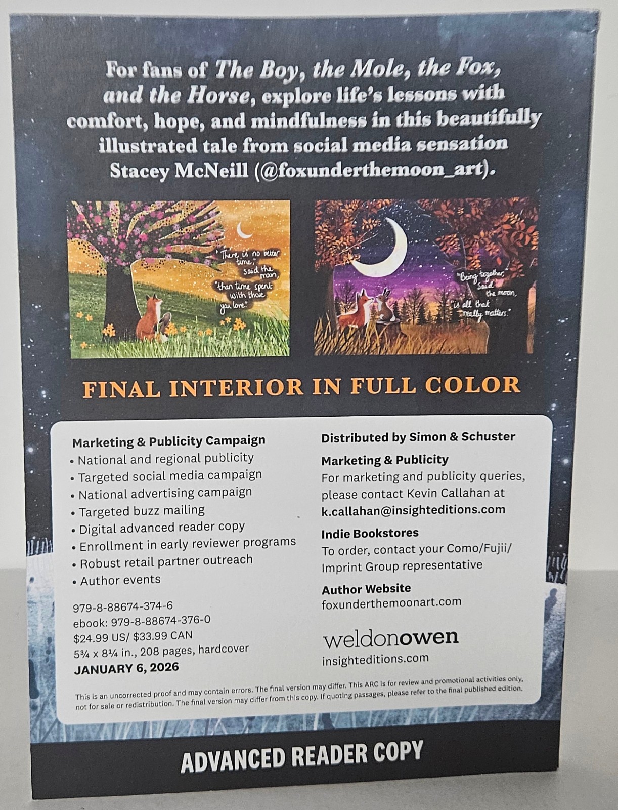 Fox Under the Moon: Seasons of Comfort and Hope by Stacey McNeill, Advance Cop