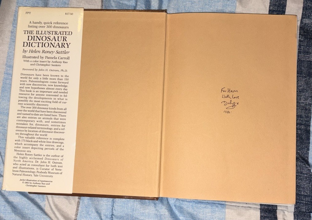 🔥Vintage 1983 The Illustrated Dinosaur Dictionary Helen Roney Sattler Hardcover