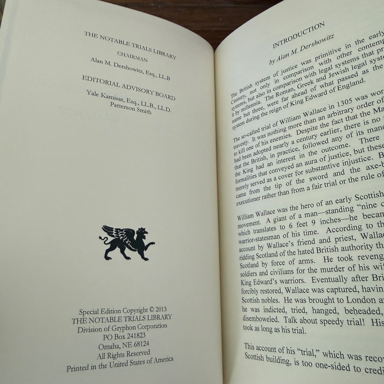 The Trial of William Wallace Gryphon Notable Trials Library Leather New