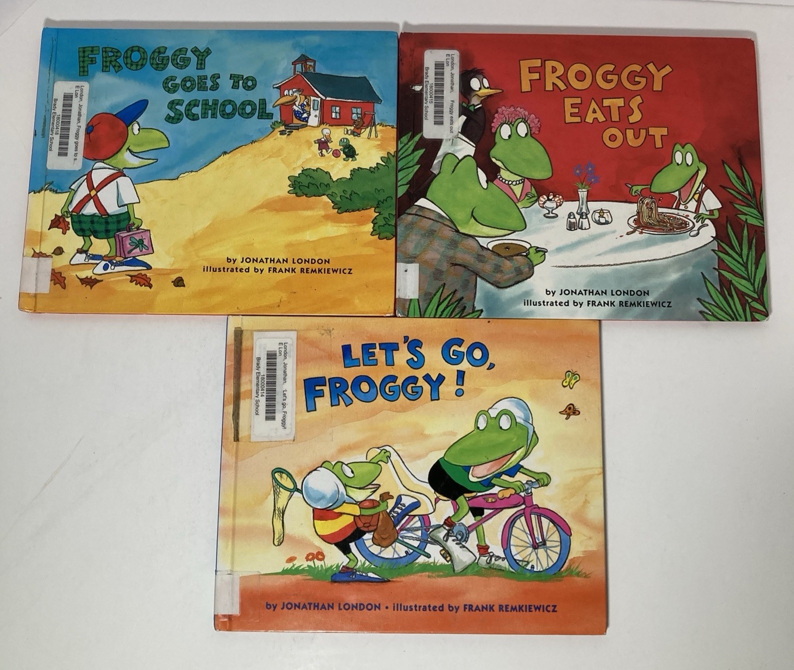 Lot of 7 Froggy books by Jonathan London & Frank Remkiewicz Hardcover EX-LIBRARY