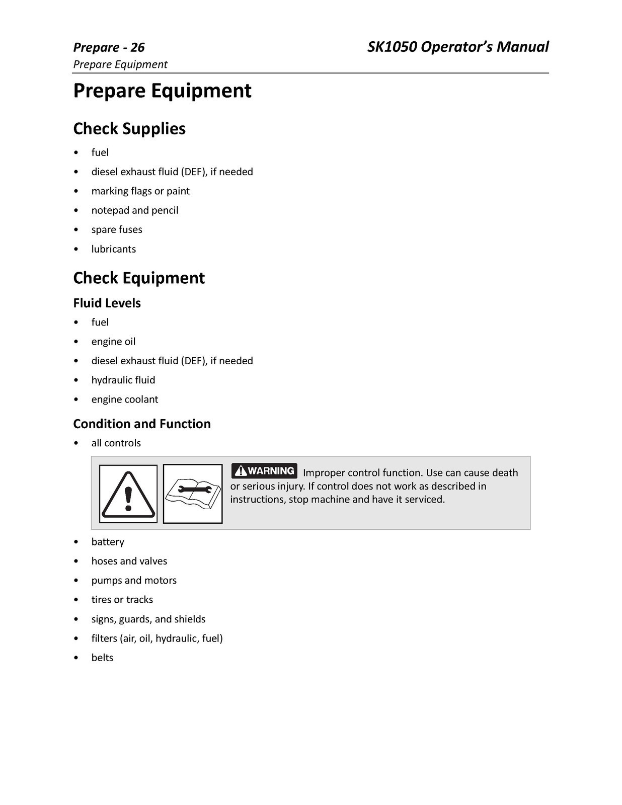 DITCH WITCH SK1050 Mini Skid Steer Operators Manual CLOSURE – TOUGH FRONT & BACK