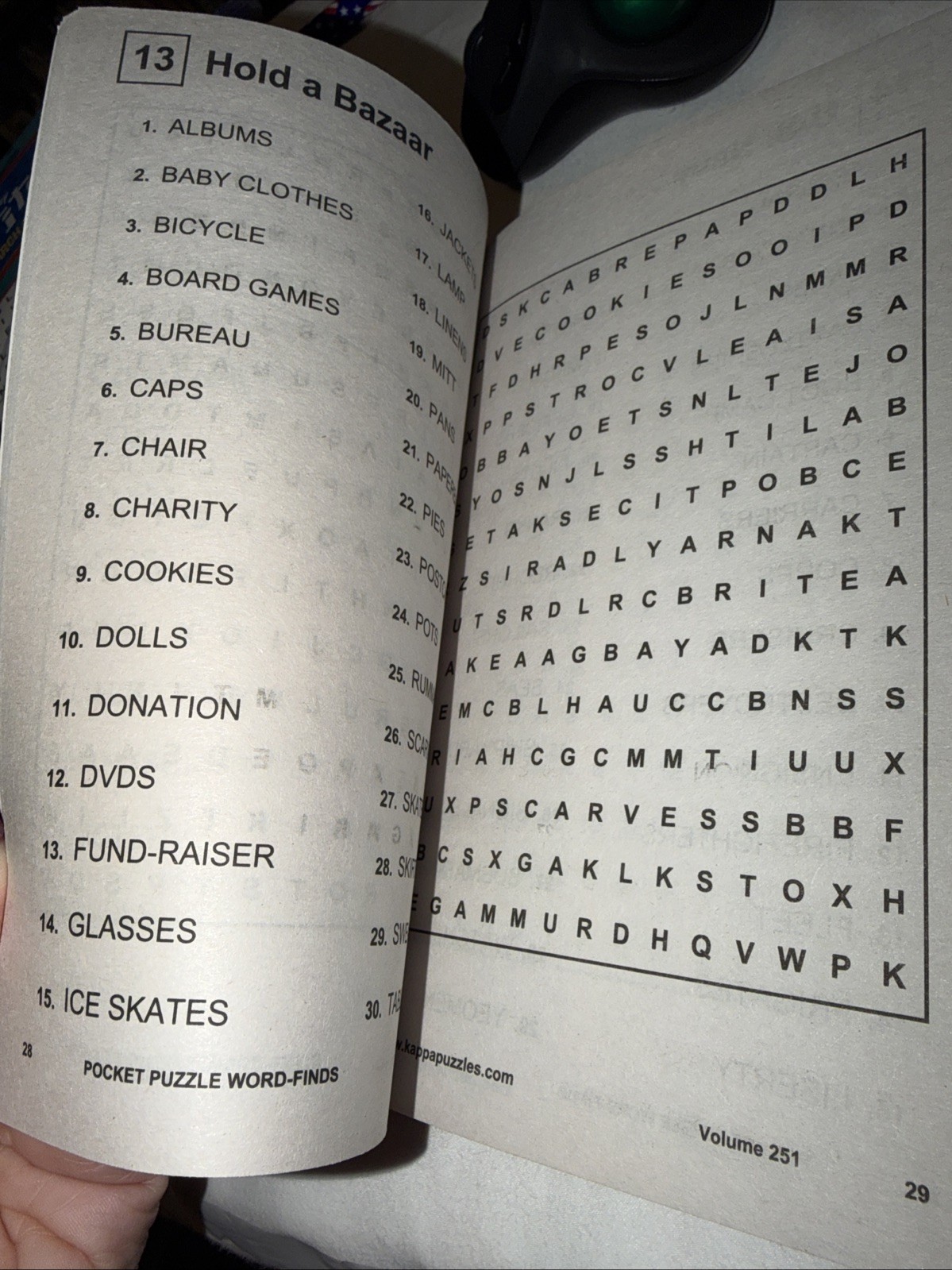 KAPPA Word-Find Pocket Puzzle Volume 251 Pages 129 W/ 58 Puzzles Large Print NEW