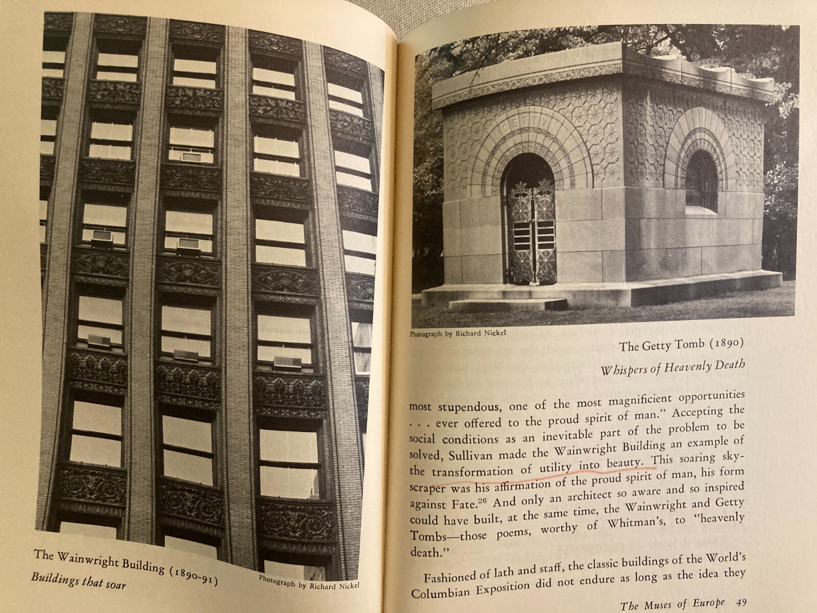 LLOUIS SULLIVAN: AN ARCHITECT IN AMERICAN THOUGH BY SHERMAN PAUL, 1962 SC.