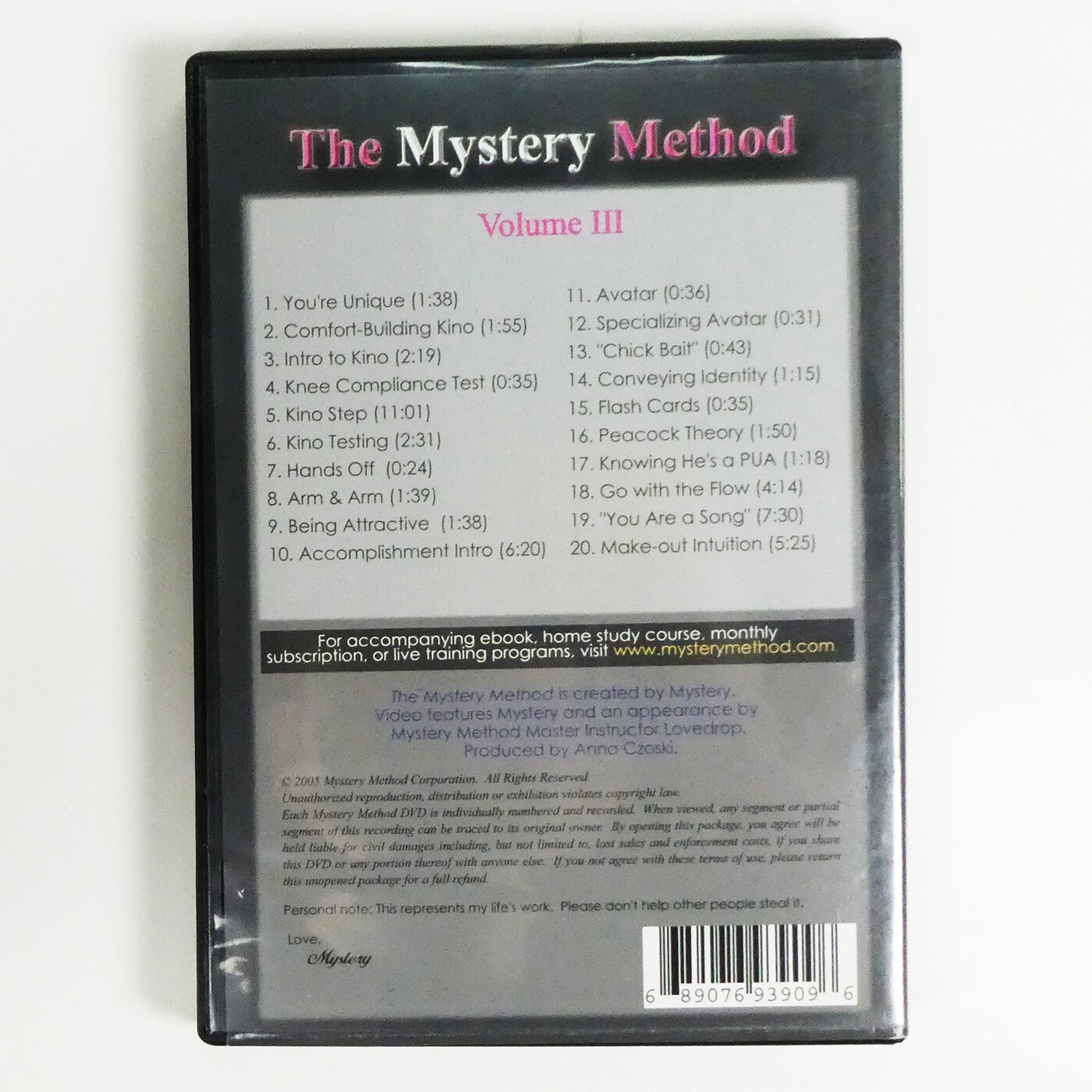 THE MYSTERY METHOD VIDEO ARCHIVES 5 DVDs Pick-Up Artist Seduction how to women