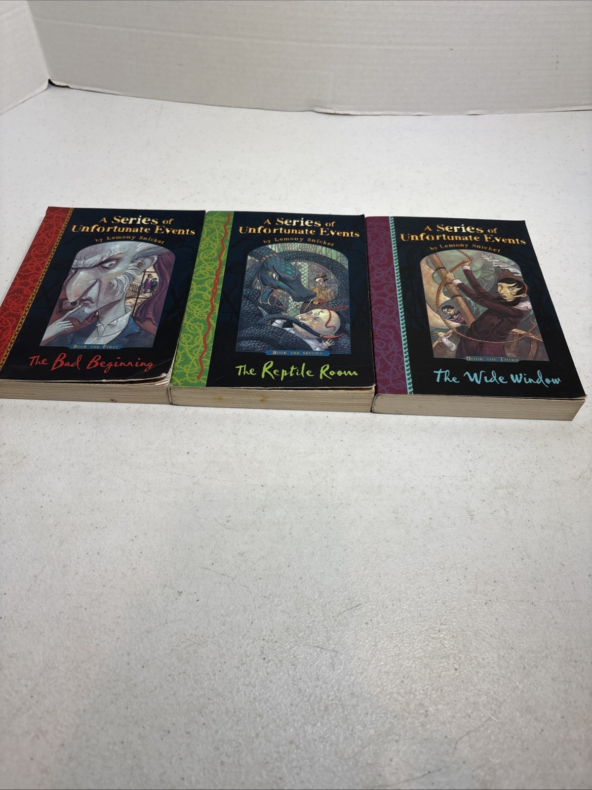 A SERIES OF UNFORTUNATE EVENTS by Lemony Snicket, Lot of 3 Books! 1,2,&3