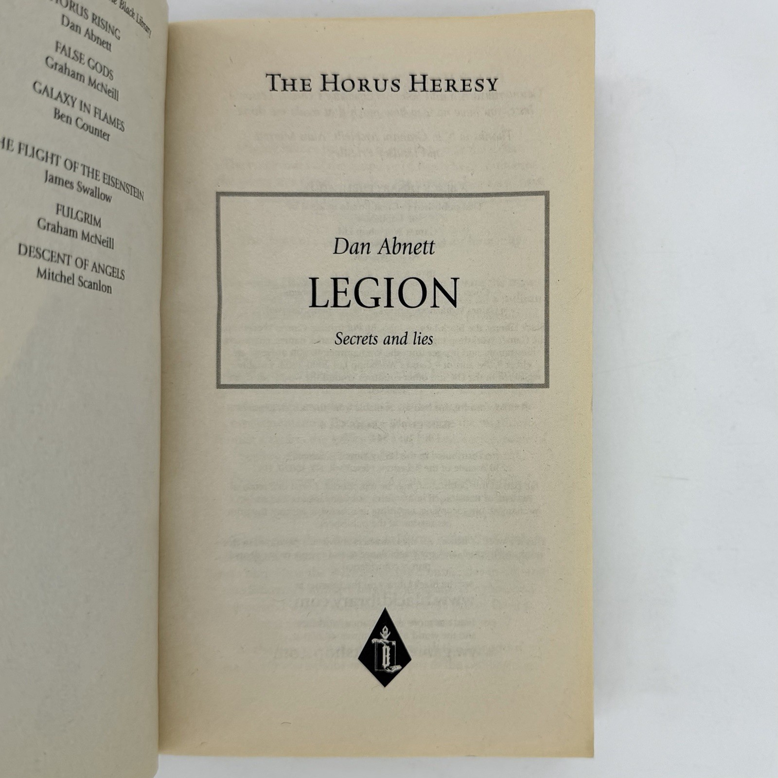 Horus Heresy: Legion – Dan Abnett (1st edition 1st print) Black Library, 2008