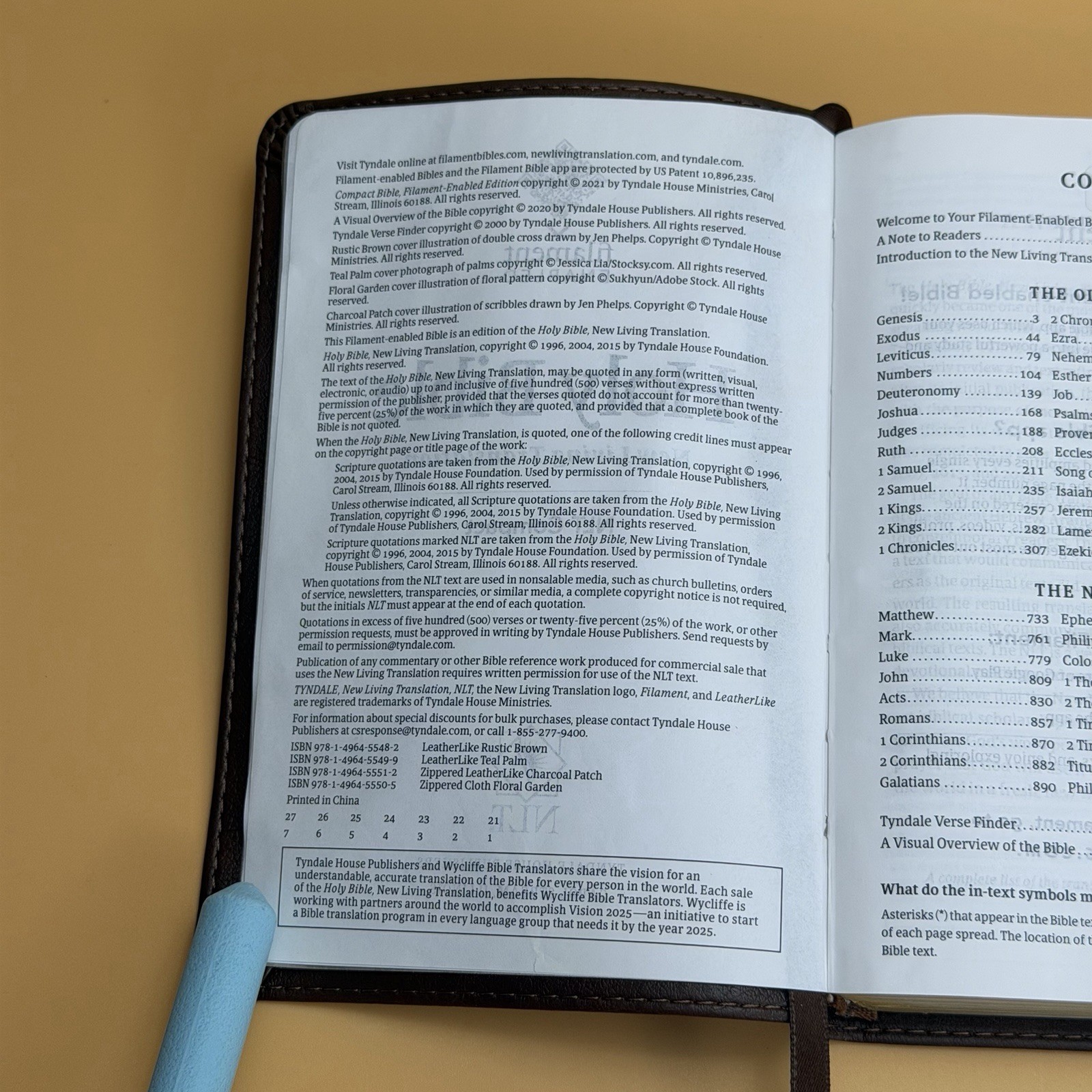 Holy Bible Compact Edition New Living Translation 2007 Tyndale House Leather Bro