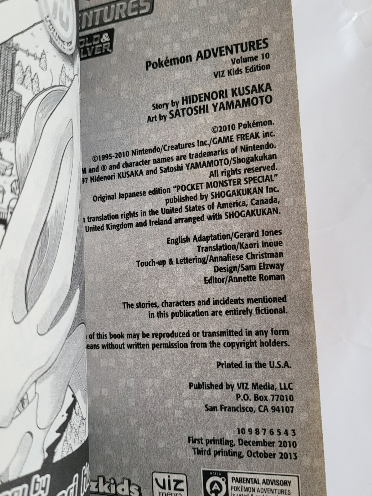 Pokémon Adventures Vol 1–10 Complete Manga Set ALL FIRST PRINTING VizKids