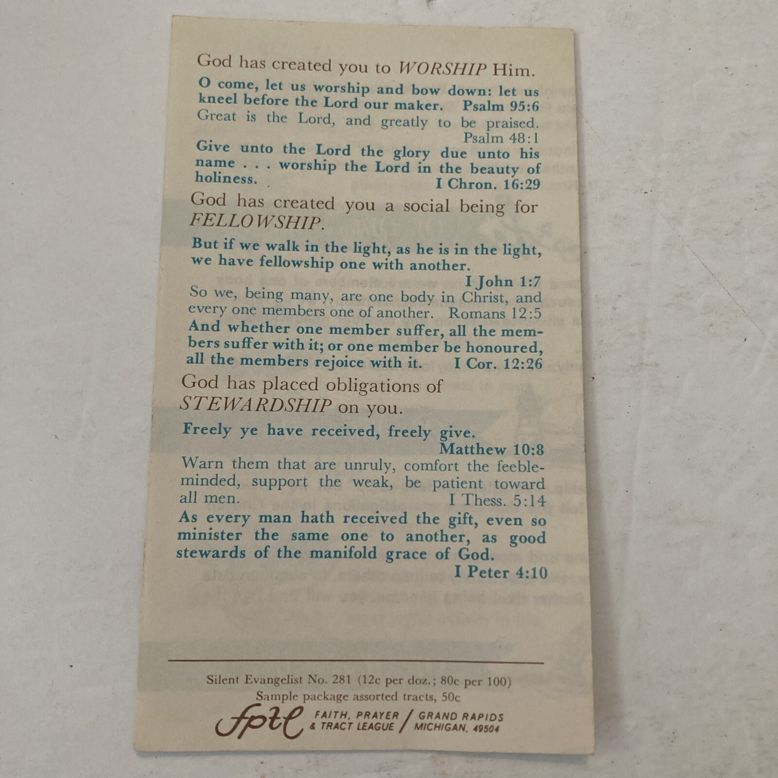 The Church of Three Stripes Welcomes Tract Pamphlet Booklet Christian Spiritual