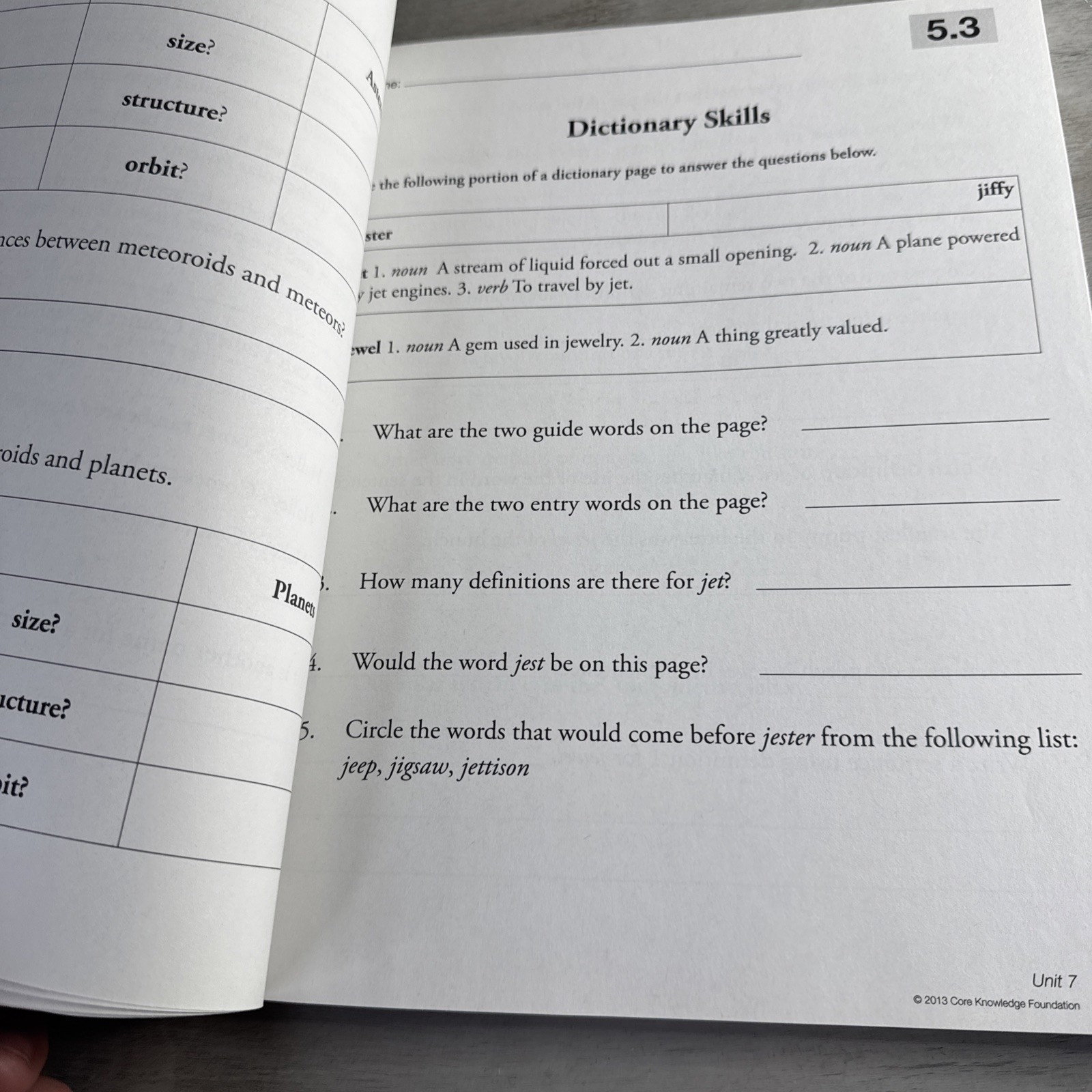 Skills Strand unit 7 workbook Grade 3 Core Knowledge Language Arts – GOOD