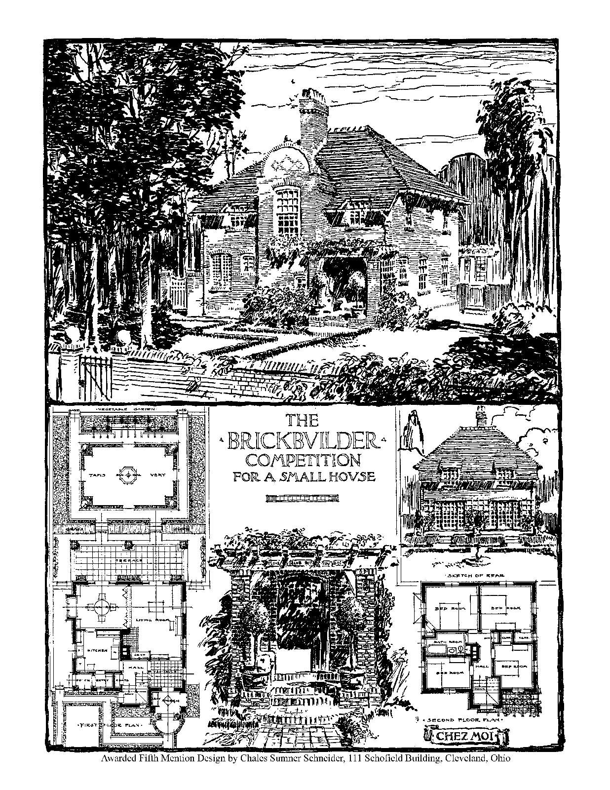 House Design Competitions Book 8 Drawings A House of Brick of Moderate Cost 1910