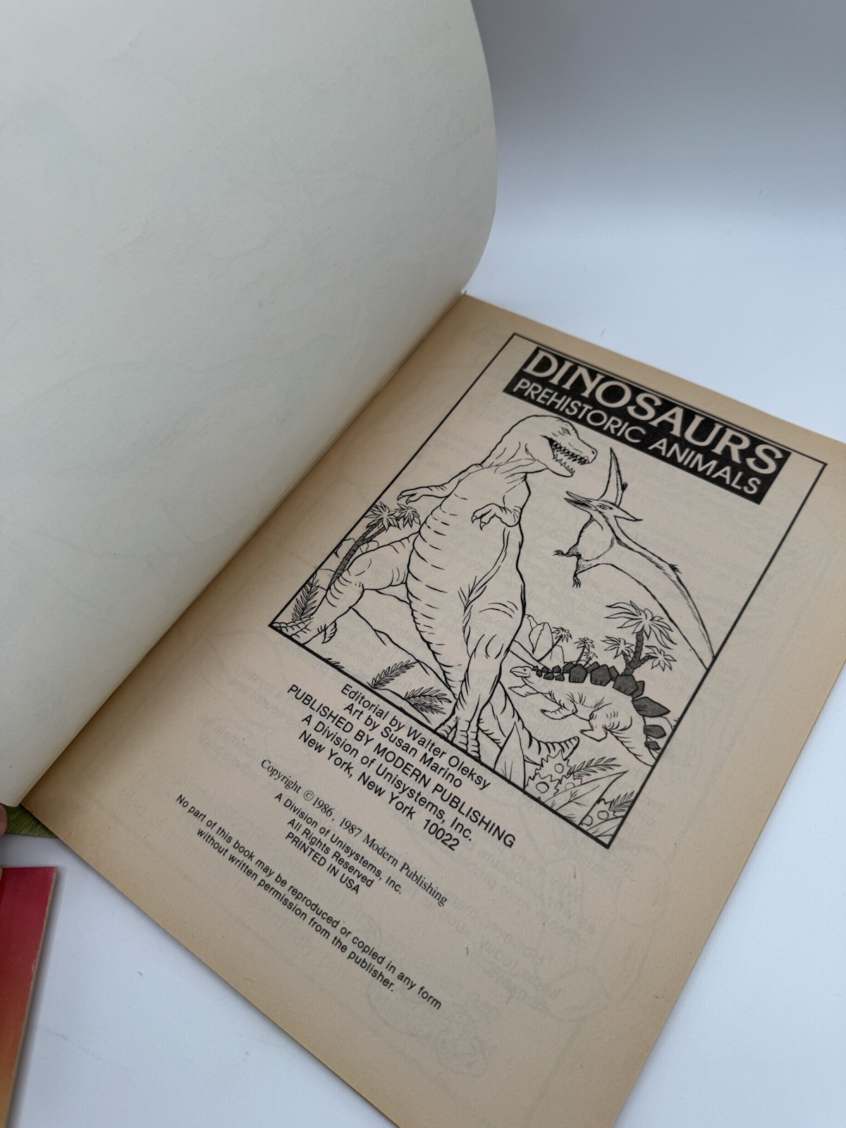 Vintage Lot of 5 DINOSAUR Coloring Books Most Unused But One Has Marks