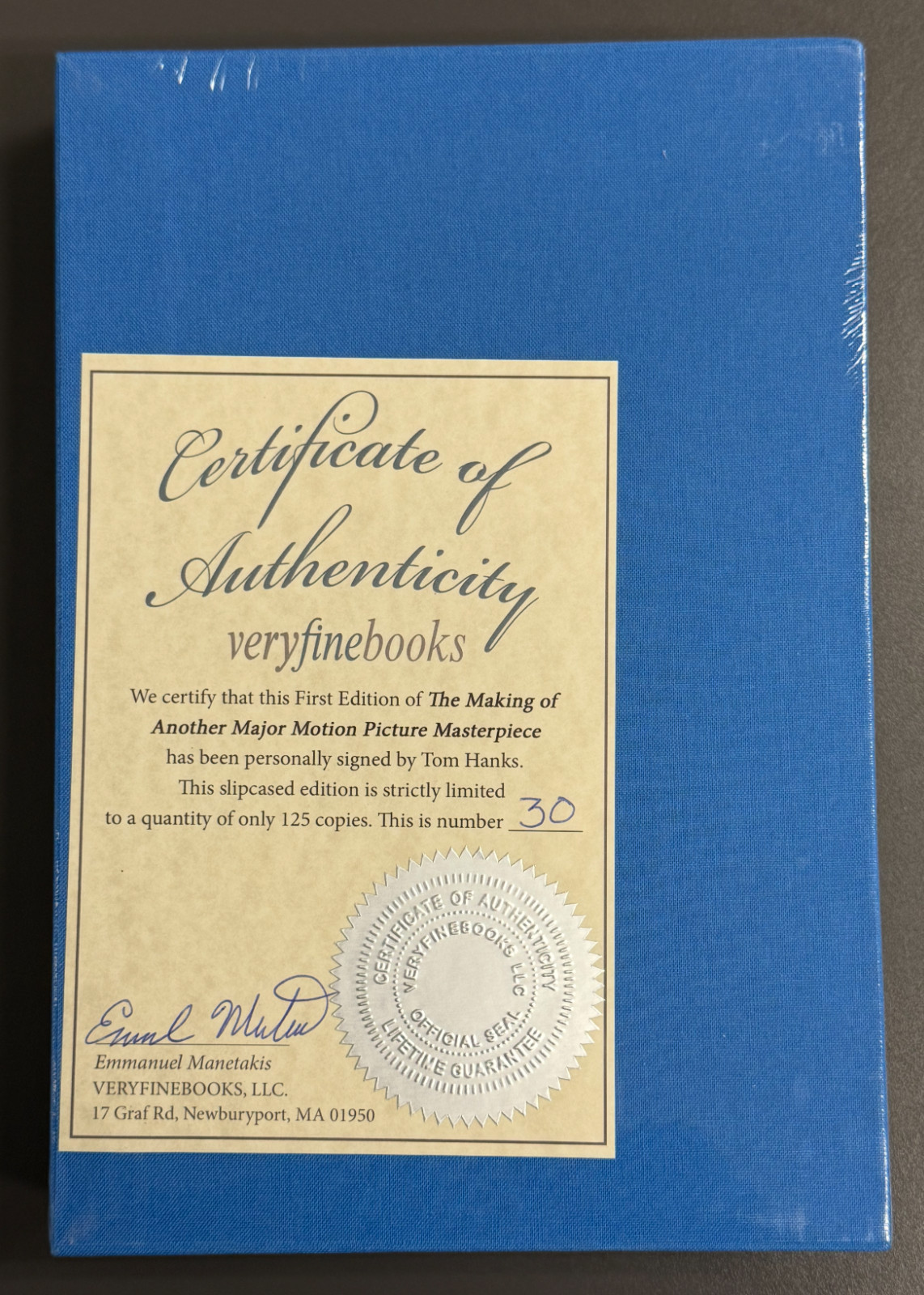 Tom Hanks “The Making of Another Major Motion Picture Masterpiece Signed /125