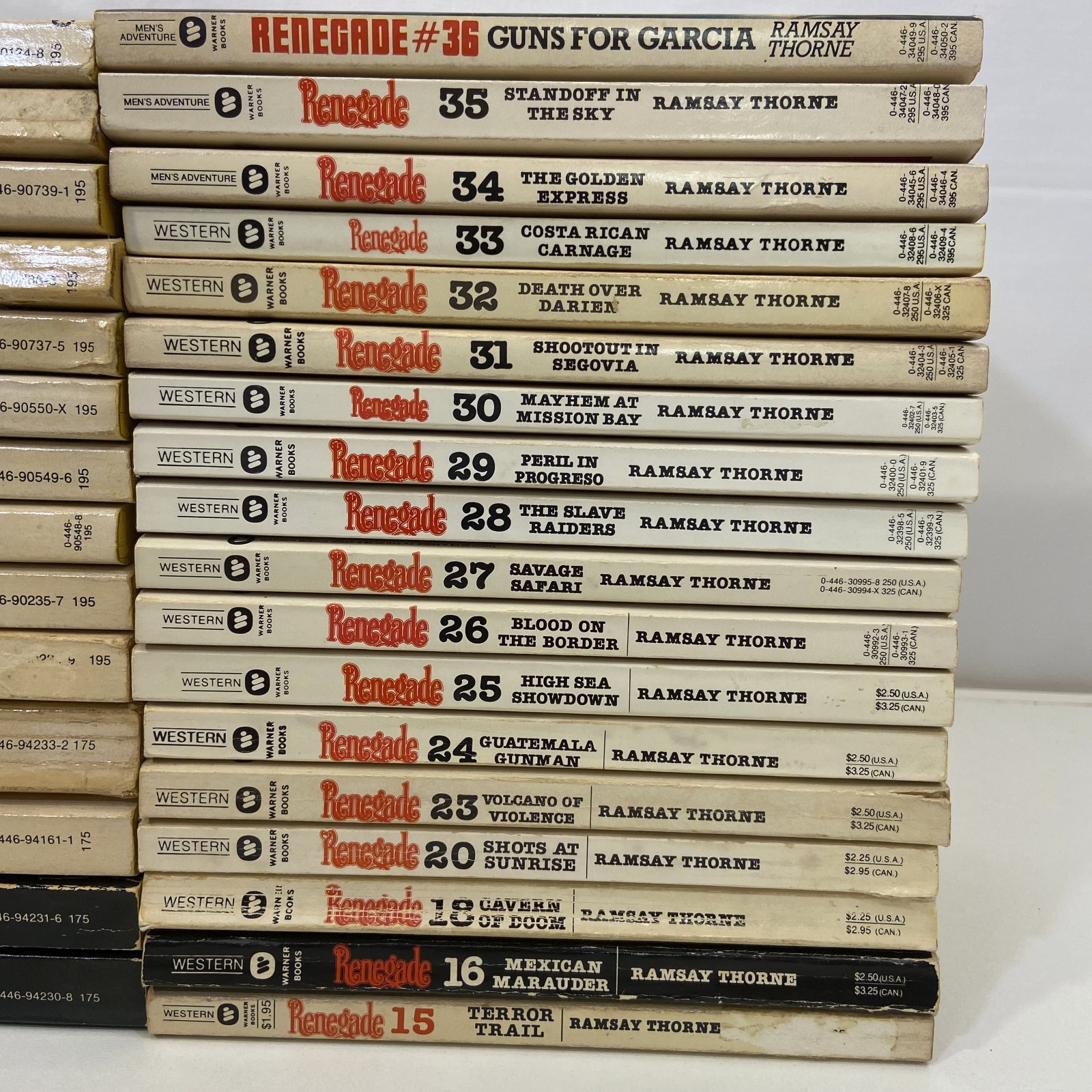 32 Ramsay Thorne Renegade Series Vintage Misc Volumes MMPB Western Novels Lot