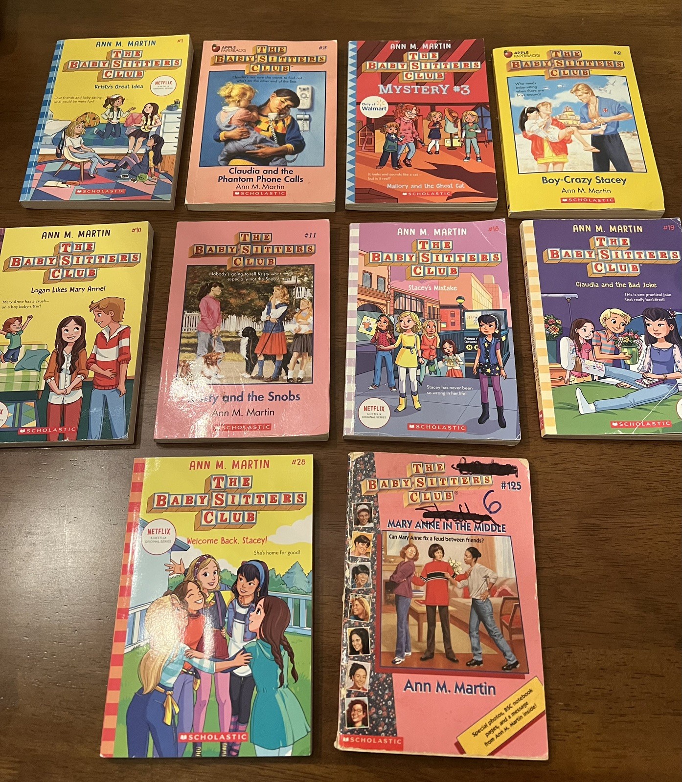 Baby-Sitters Club PB Lot of 10 Books Ann M Martin #1,2,3,8,10,11,18,19,28,125