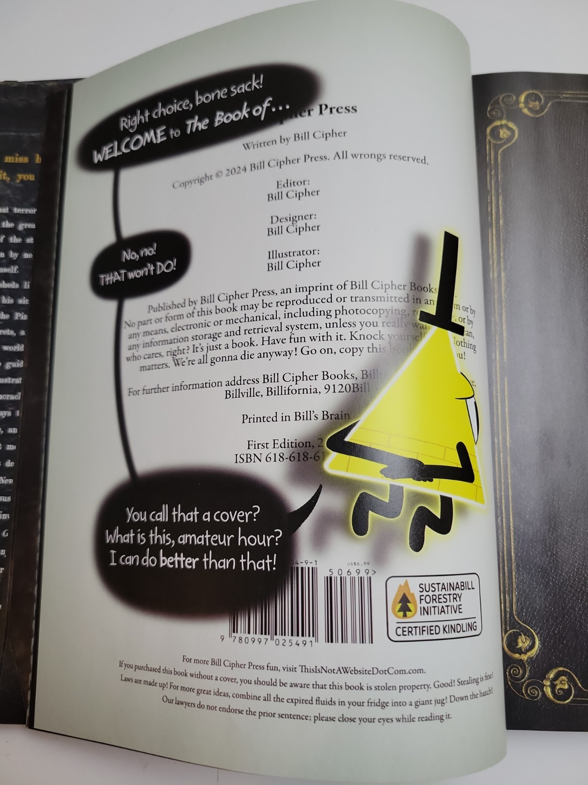 The Book of Bill by Alex Hirsch Gravity Falls Hardcover Gently Used