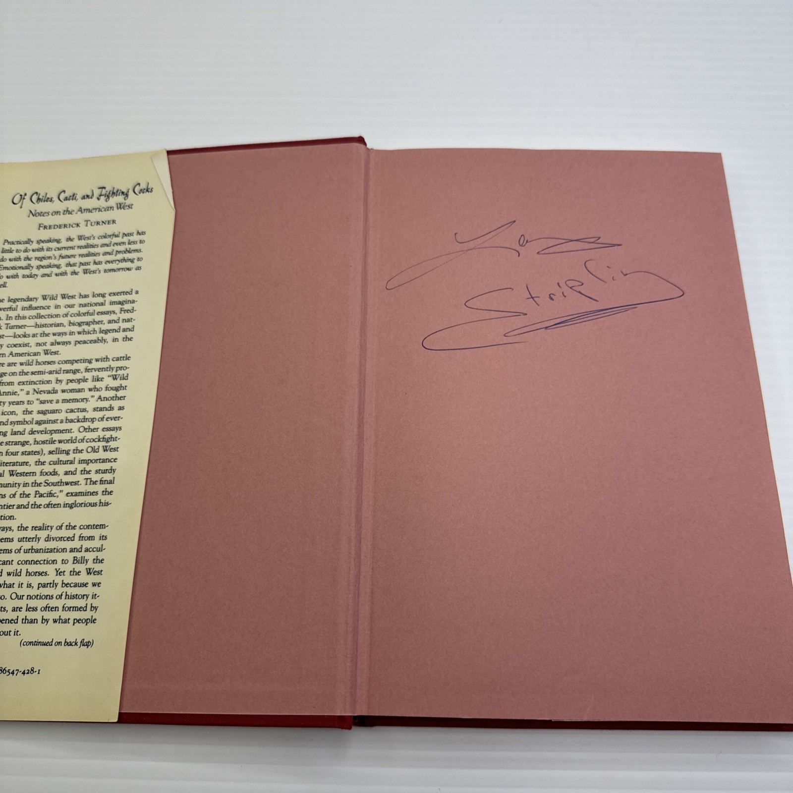 Frederick Turner Of Chiles Cacti and Fighting Cocks Notes on American West 1990