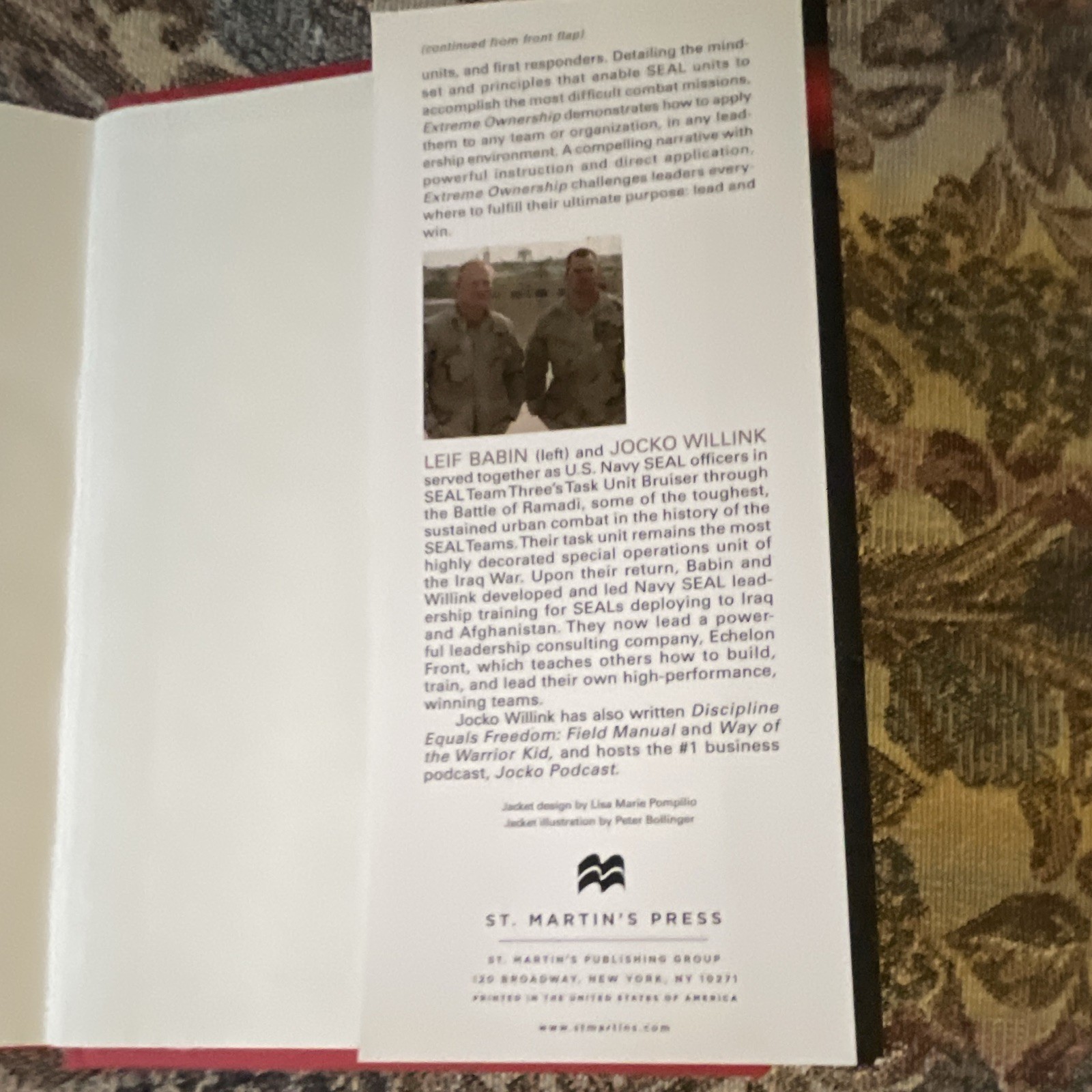 Jocko Willink Leif Babin Signed Extreme Ownership Hardcover w/ Dust Jacket