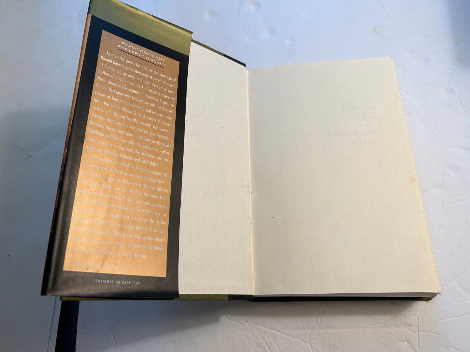 Donald Kagan 1995 1st Ed. Brand New On The Origins of War/ Preservation of Peace