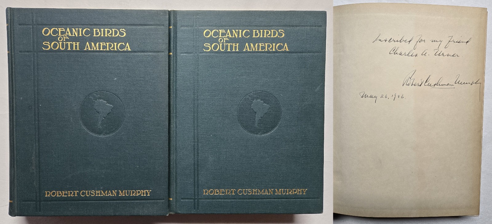1936 SIGNED Robert Cushman Murphy OCEANIC BIRDS OF SOUTH AMERICA Ornithology