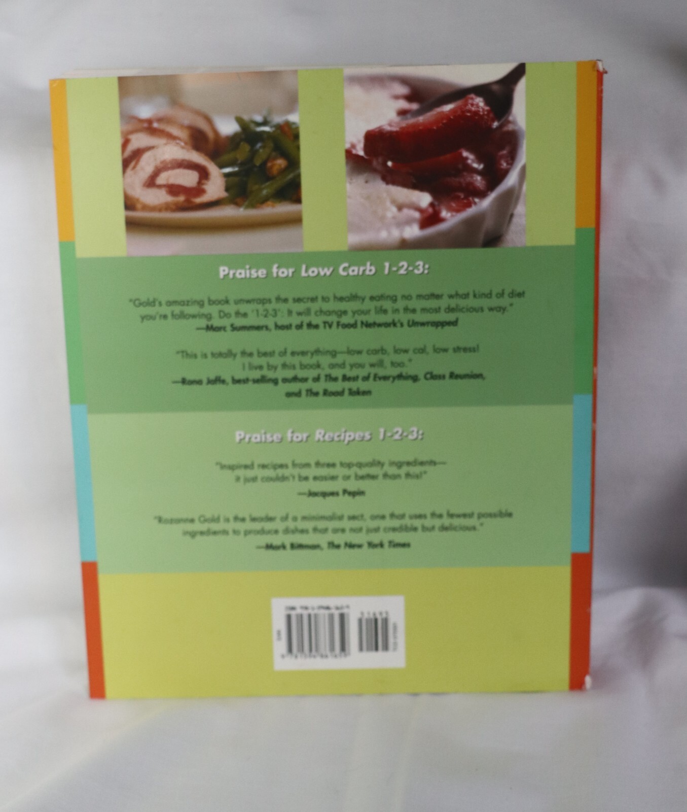 Lot of 2 Books Low Carb 1-2-3, Rozanne Gold & Real FOOD REAL EASY, George Stella