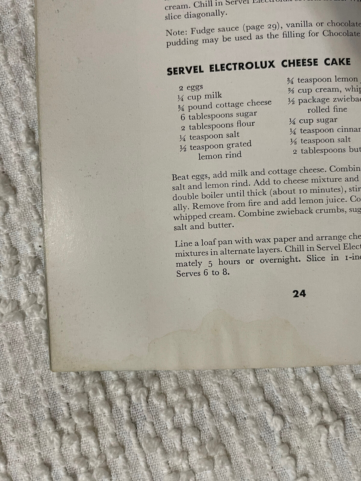 Servel Electrolux Cookbook Paperback Vintage 1937