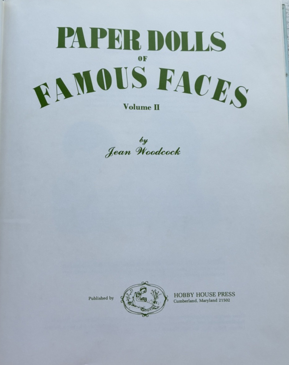 Paper Dolls of Famous Faces 1980 Jean Woodcock Encyclopedia Price Guide Vol 2
