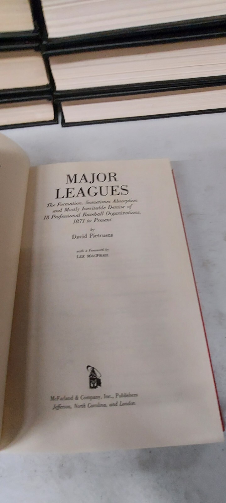Major Leagues: The Formation, Sometimes Absorption and Mostly …Pietrusza HC