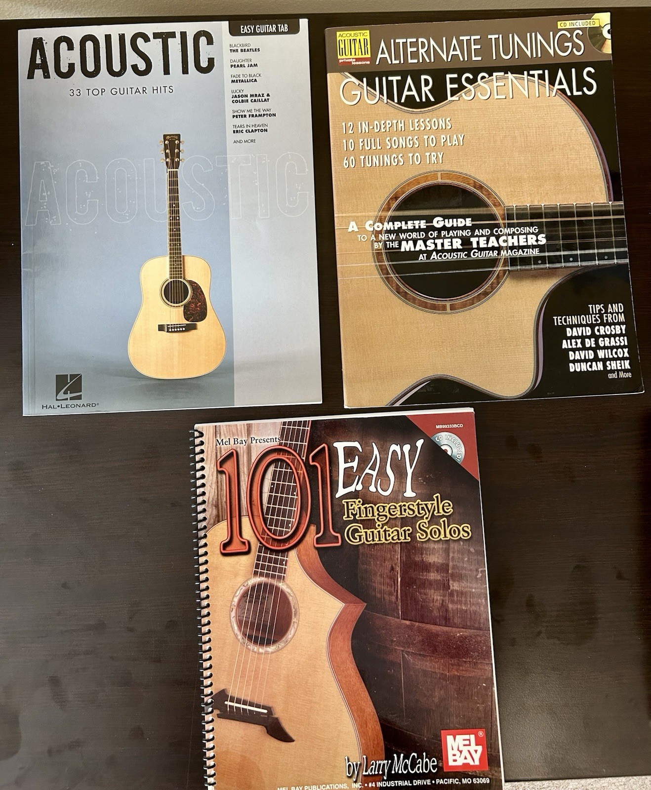 3 Guitar Instruction Books Lot Fingerstyle Acoustic Tabs Alternate Tunings