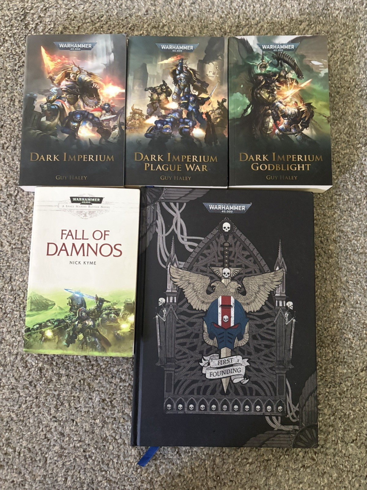 Warhammer 40K Dark Imperium Trilogy/First Founding/Fall of Damnos Lot Of 5 books