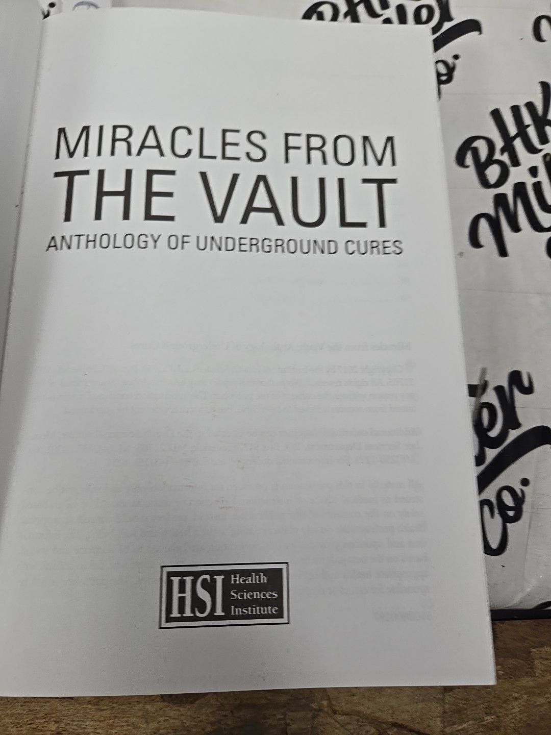 Miracles From the Vault – Anthology of Underground Cures – Paperback Book
