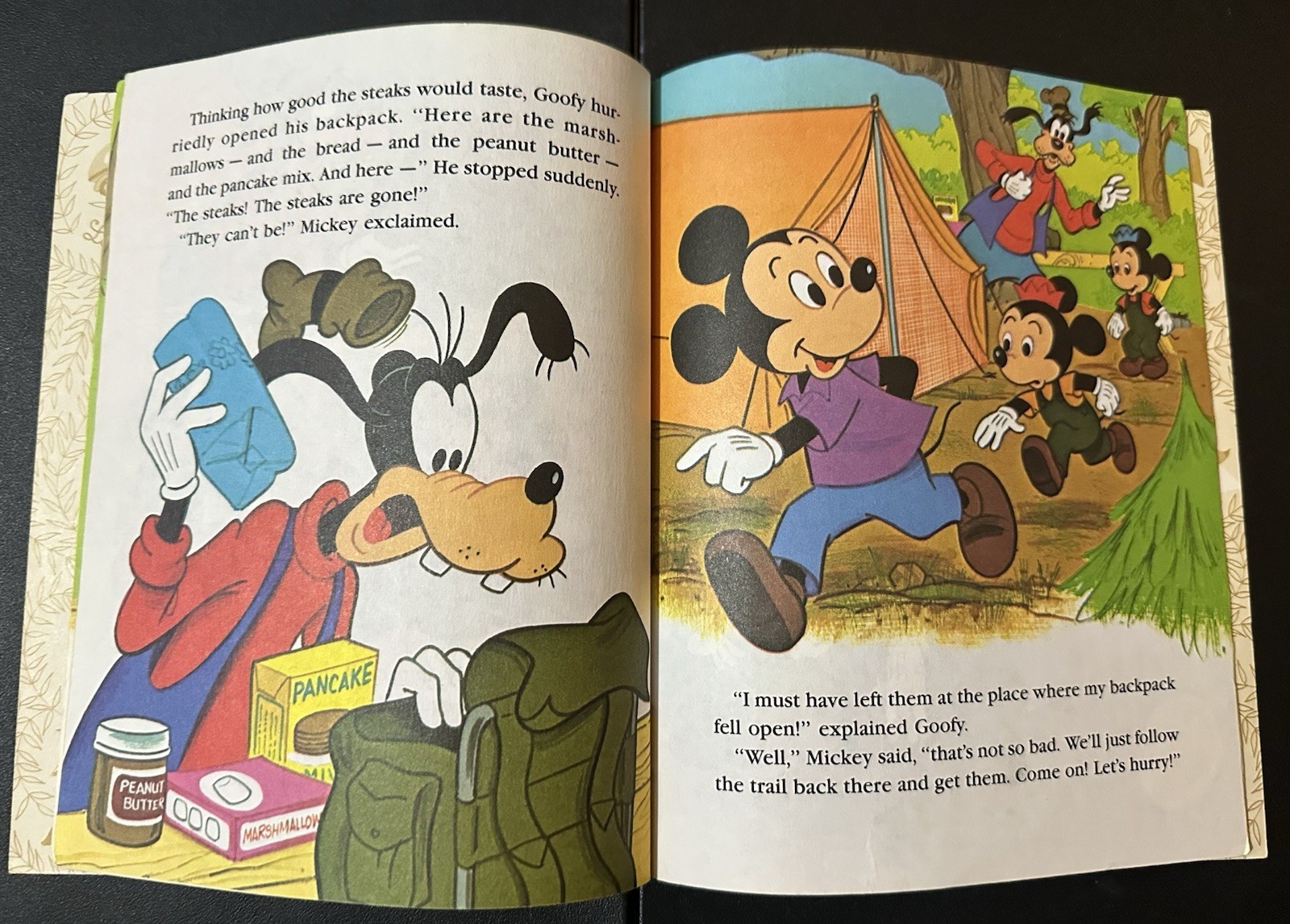 Mickey Mouse and Goofy The Big Bear Scare Little Golden Book Disney 1978 Vintage