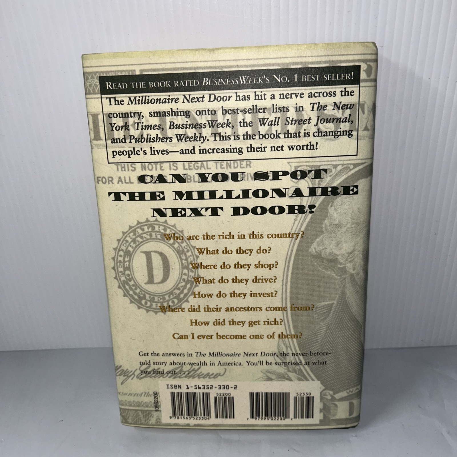 The Millionaire Next Door HC 1998 Stanley Danko Wealth Finance Classic