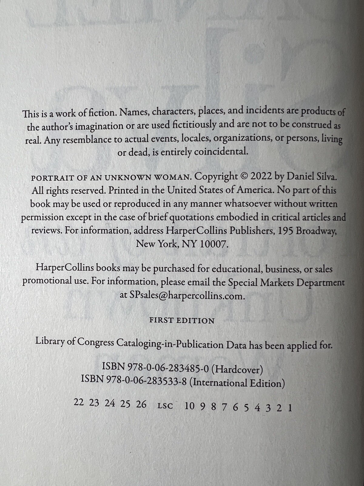 Portrait of an Unknown Woman: A Novel (Gabriel Allon, 22) by Silva, Daniel